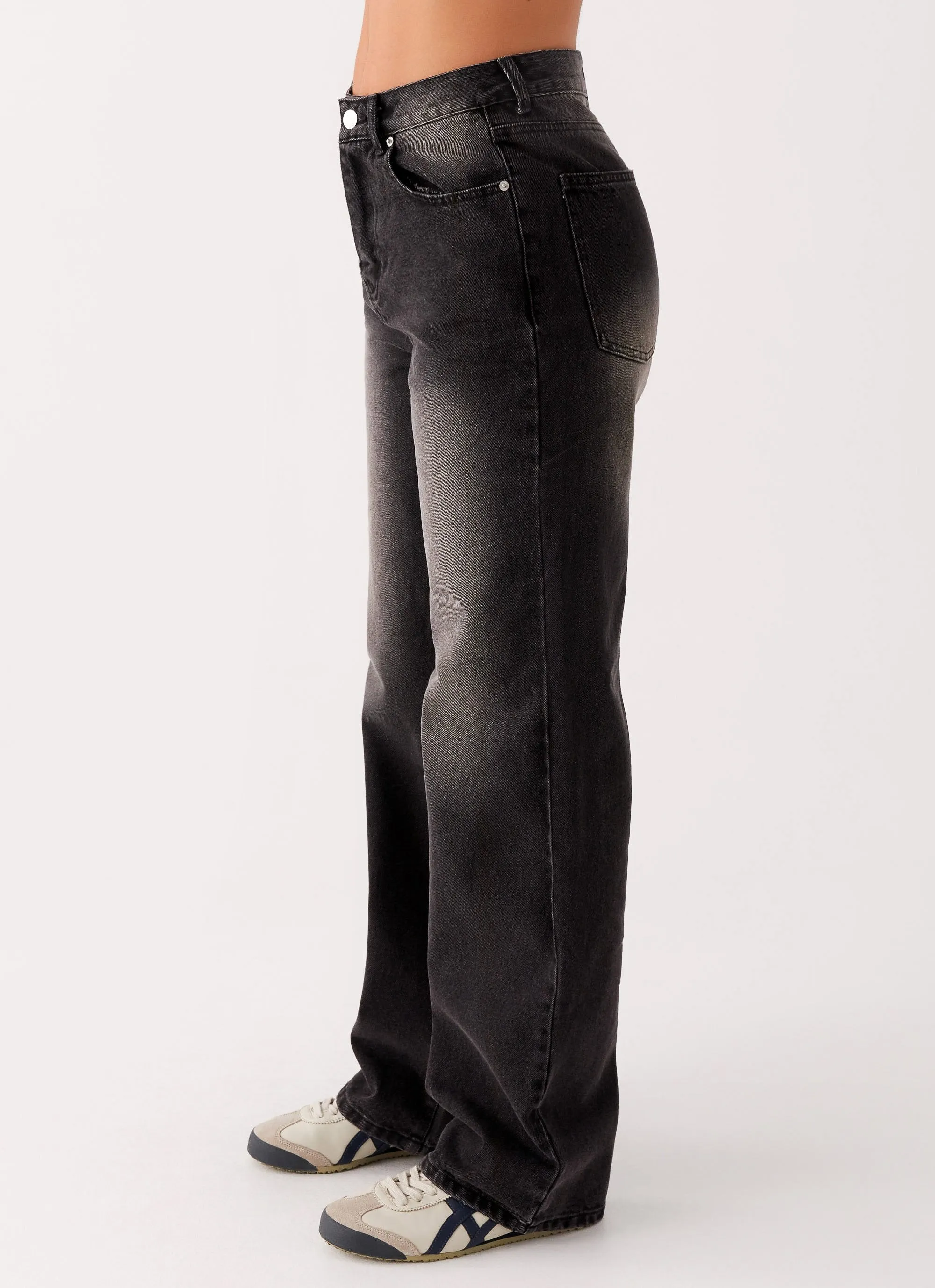 Back Again Straight Leg Denim Jeans - Charcoal Wash sold by Peppermayo product image thumbnail 4