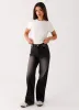 Back Again Straight Leg Denim Jeans - Charcoal Wash sold by Peppermayo