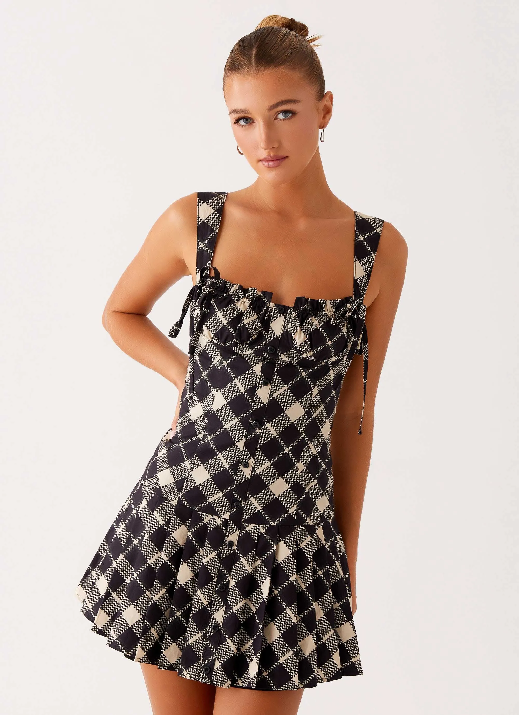 Tuni Mini Dress - Taupe Check sold by Peppermayo product image thumbnail 2