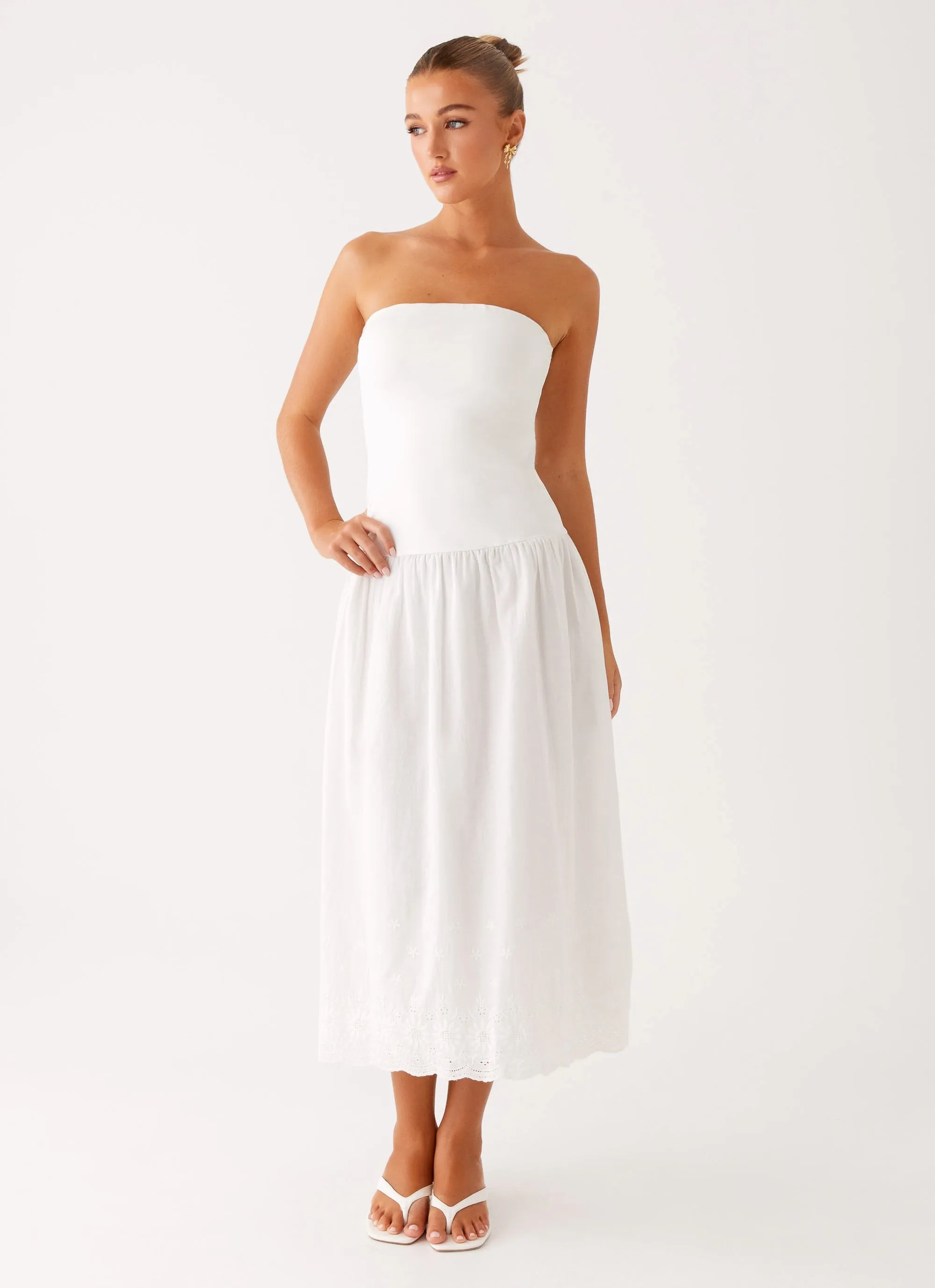 Cherry Skies Midi Dress - White sold by Peppermayo product image thumbnail 5