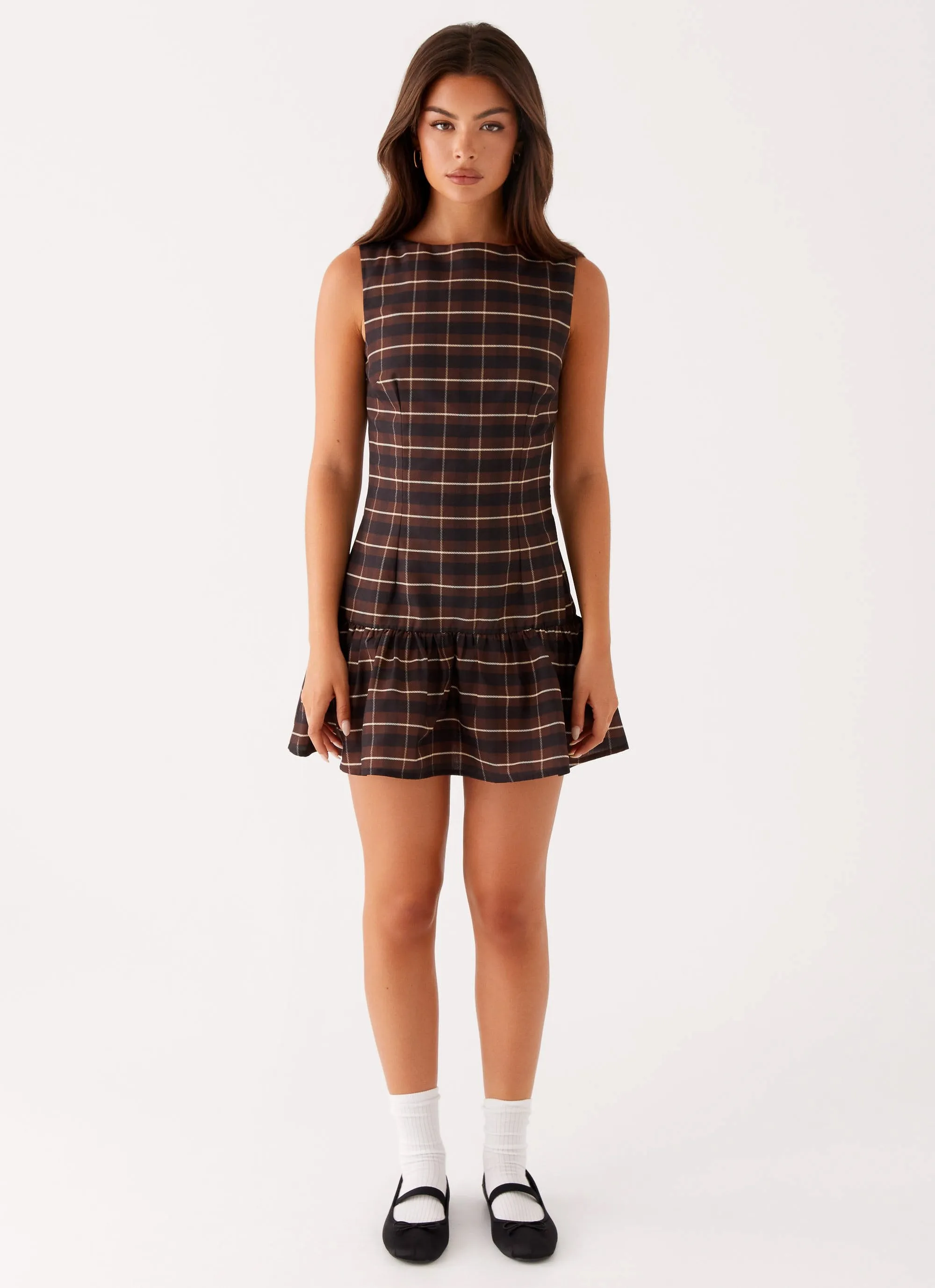 Arizona Mini Dress - Brown Black Check sold by Peppermayo product image thumbnail 2