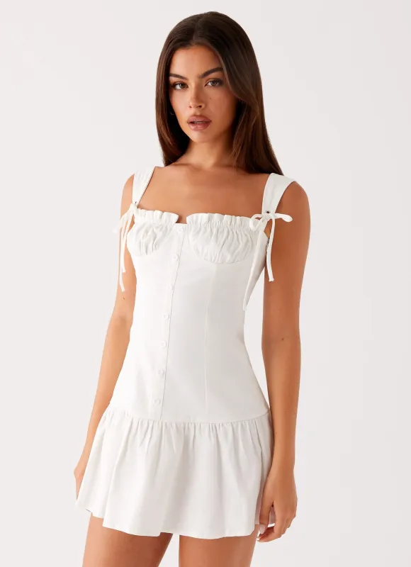 Miami Mini Dress - White sold by Peppermayo