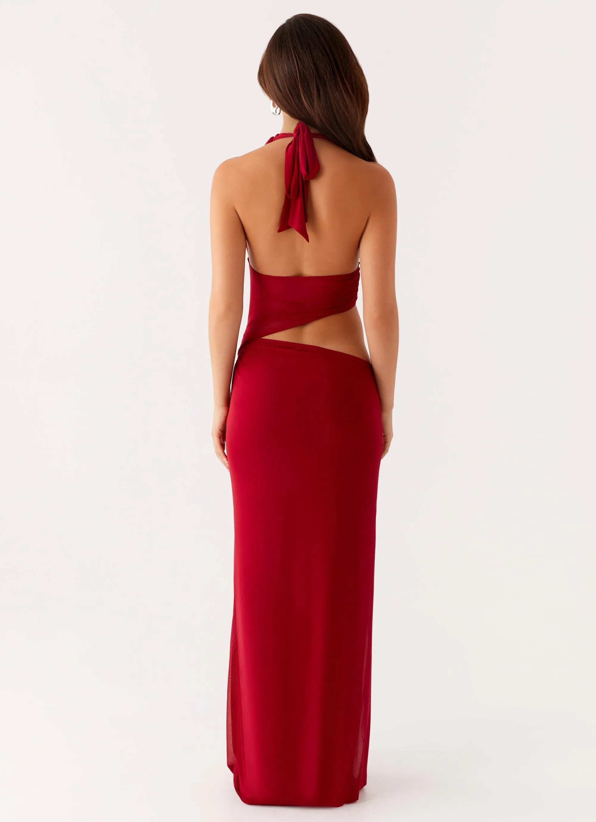Main Act Halter Maxi Dress - Raspberry sold by Peppermayo product image thumbnail 5
