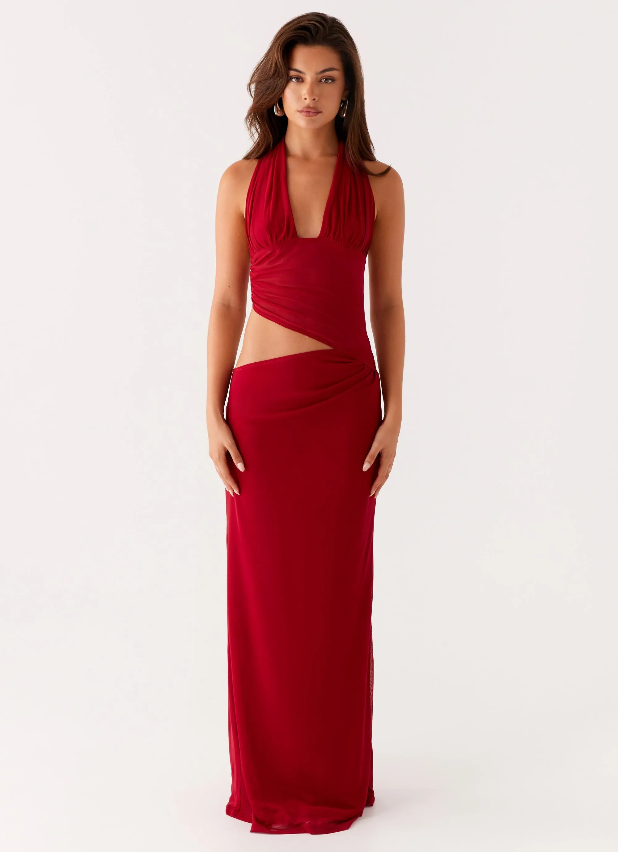 Main Act Halter Maxi Dress - Raspberry sold by Peppermayo product image thumbnail 3