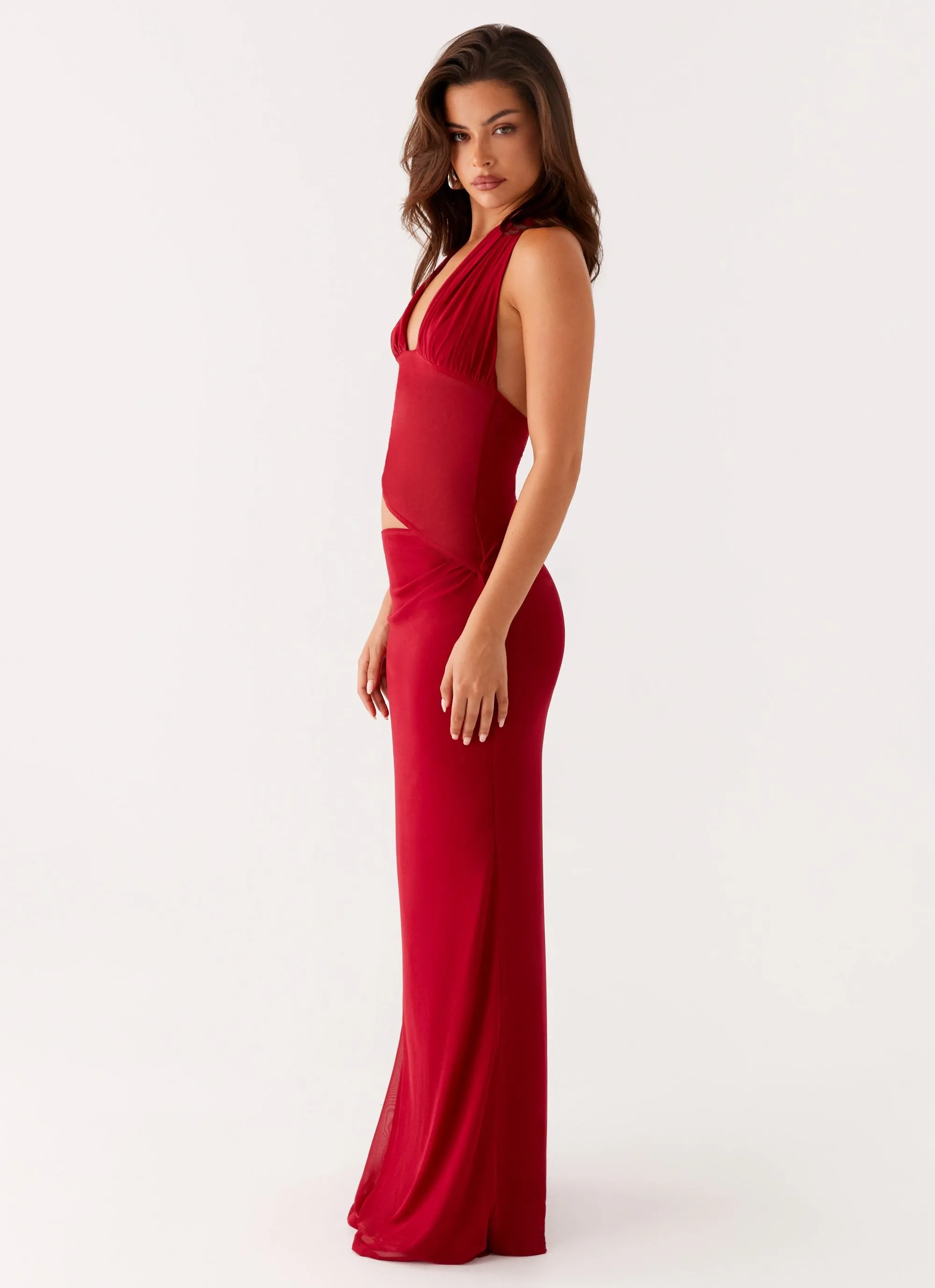 Main Act Halter Maxi Dress - Raspberry sold by Peppermayo product image thumbnail 4