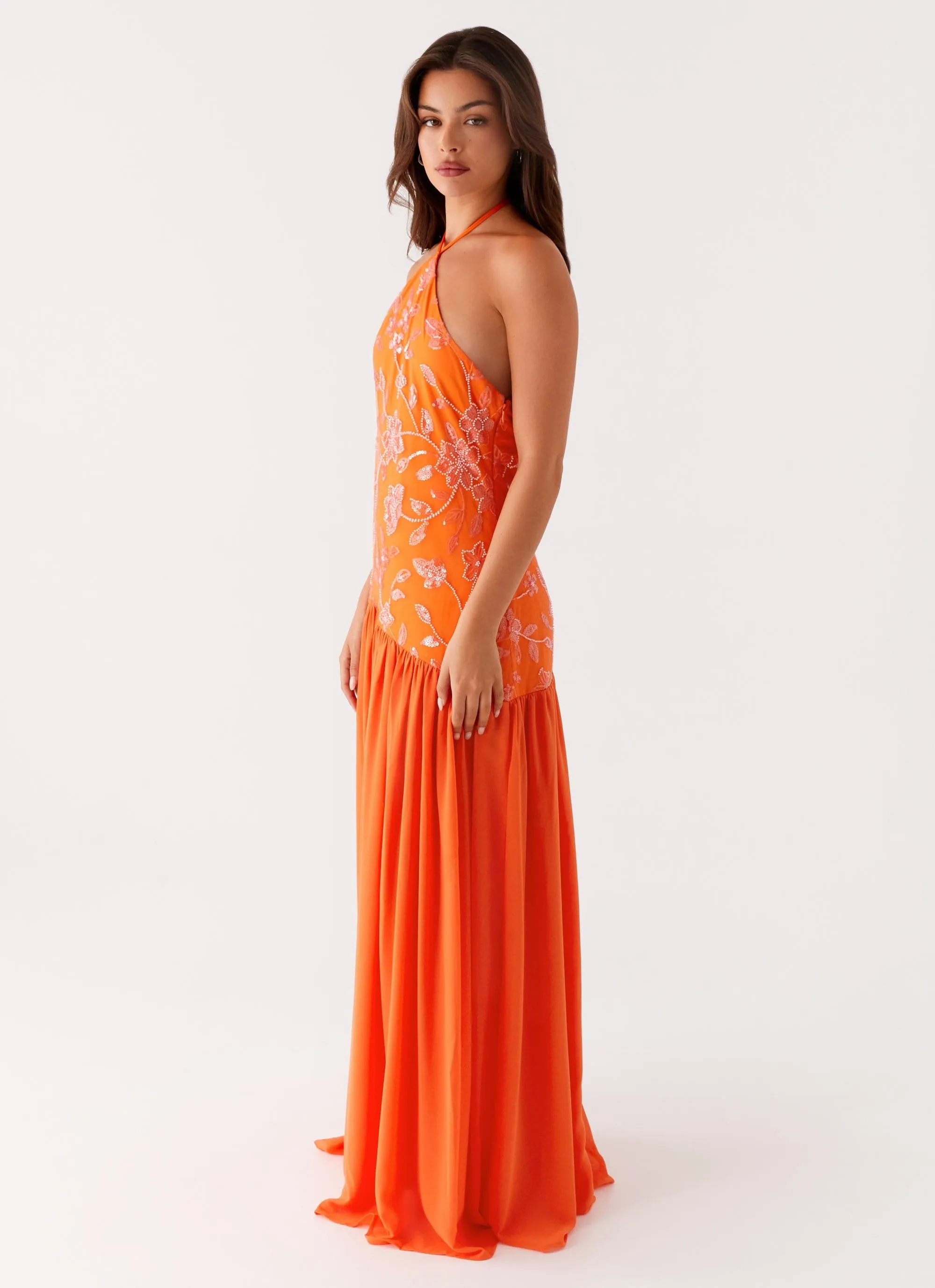 Janelle Beaded Maxi Dress - Orange sold by Peppermayo product image thumbnail 4