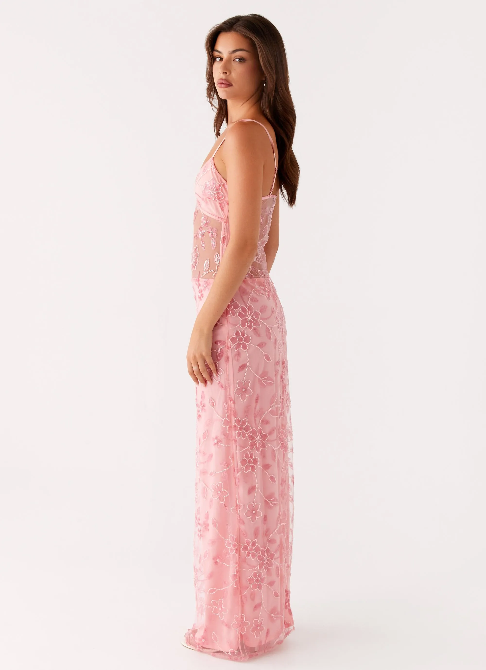 Akira Beaded Maxi Dress - Pink Orange sold by Peppermayo product image thumbnail 5