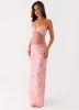 Akira Beaded Maxi Dress - Pink Orange sold by Peppermayo