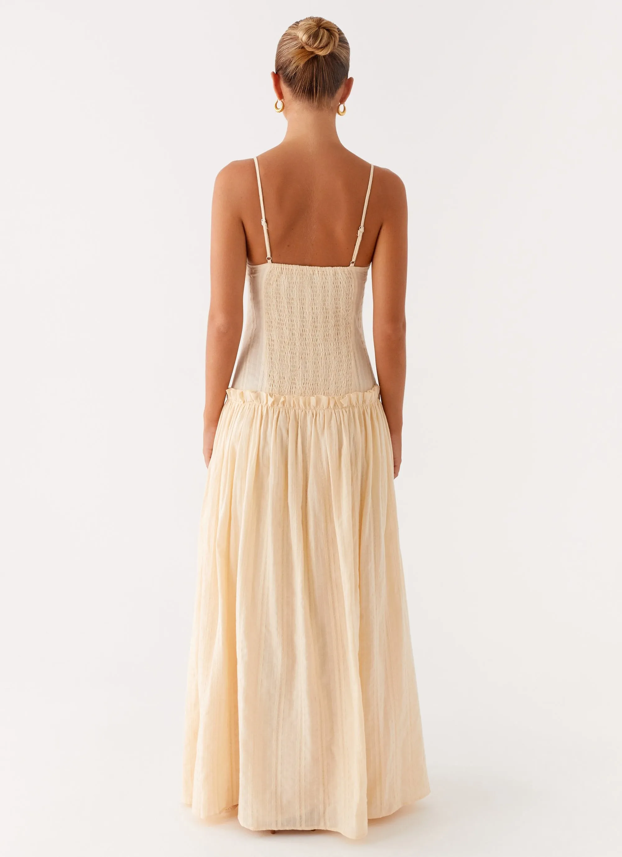 Jacinda Drop Waist Maxi Dress - Cream sold by Peppermayo product image thumbnail 4