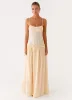 Jacinda Drop Waist Maxi Dress - Cream sold by Peppermayo