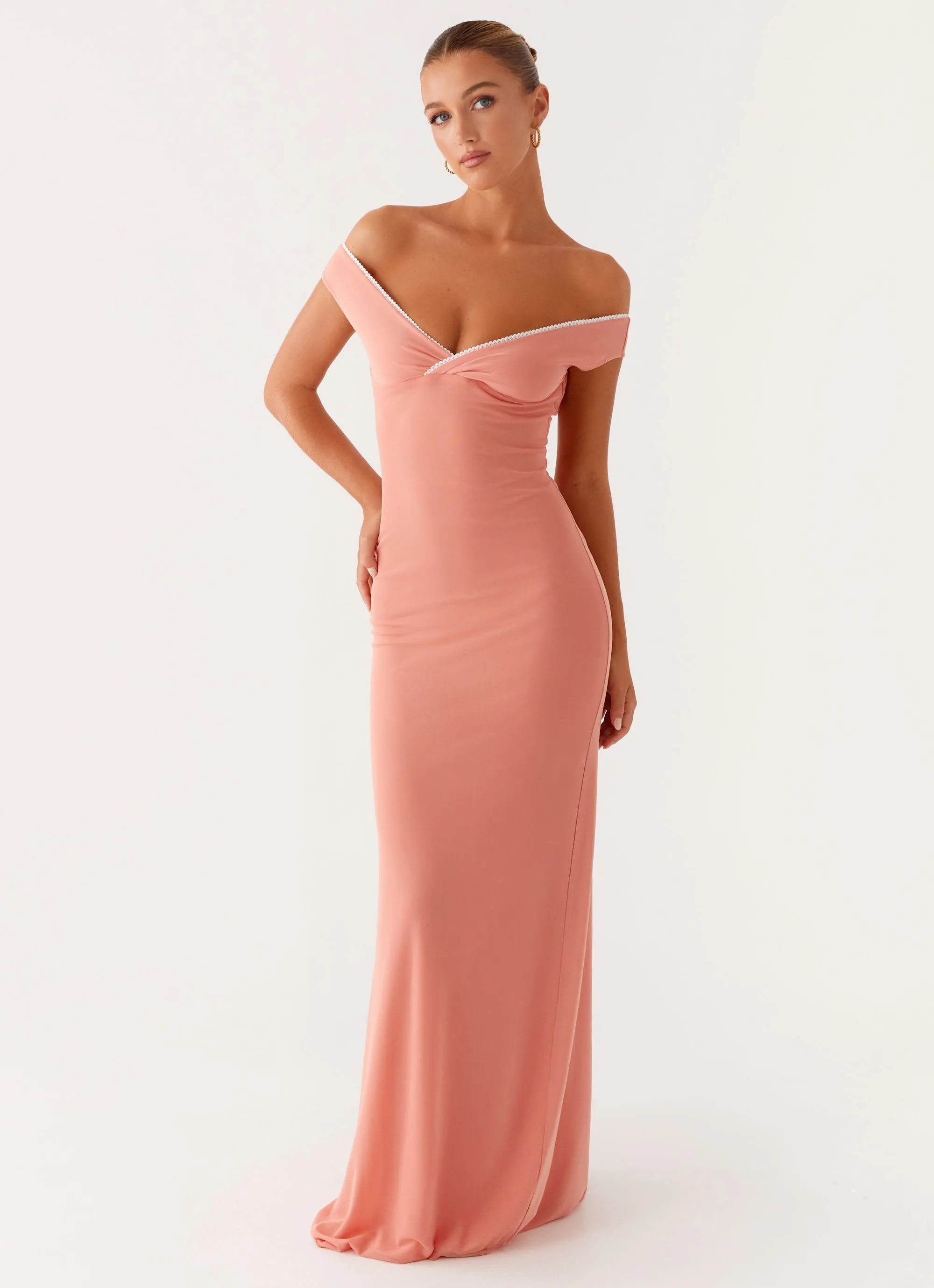 Katiya Maxi Dress - Peach sold by Peppermayo
