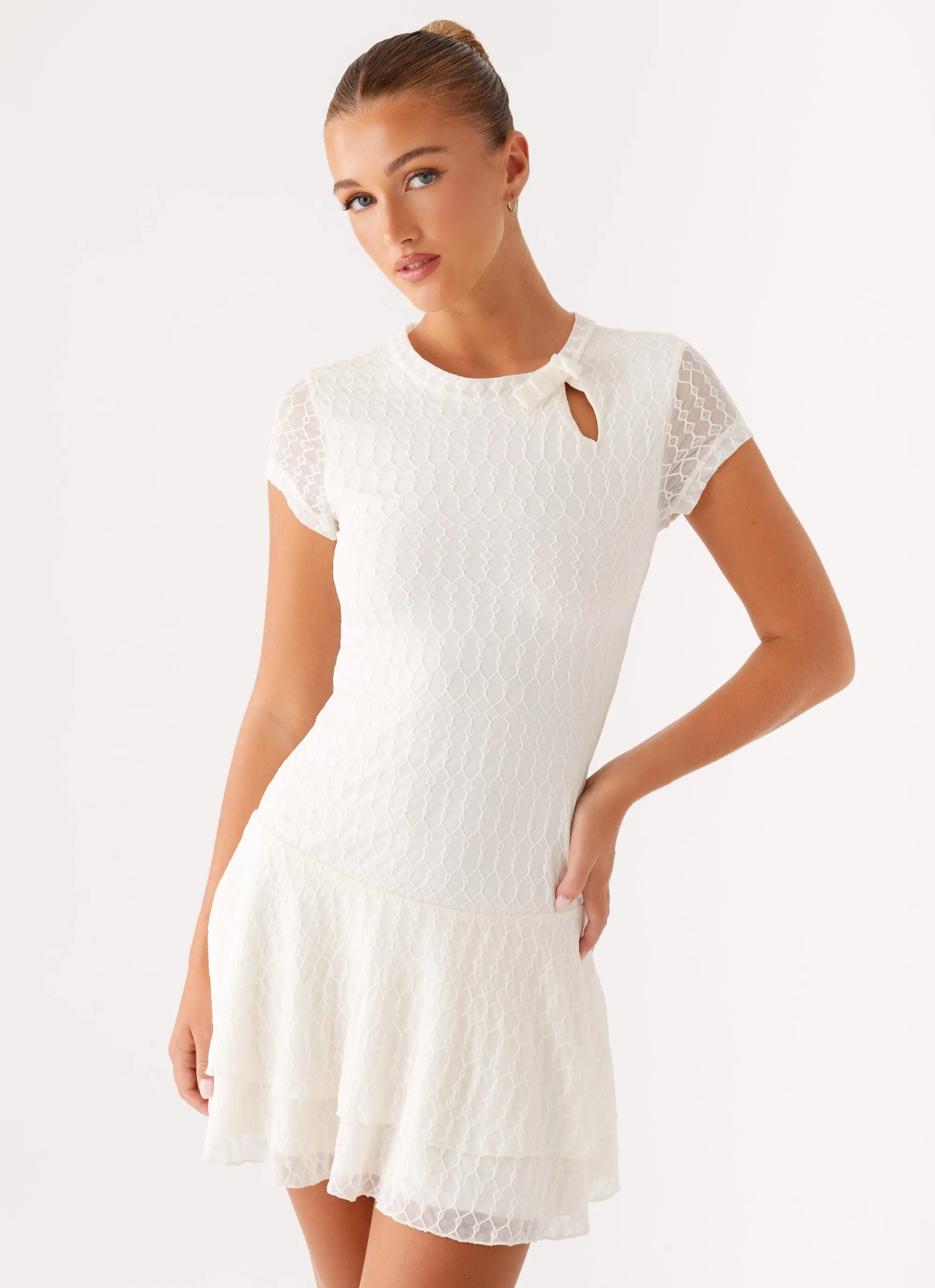 Esty Mini Dress - Ivory sold by Peppermayo