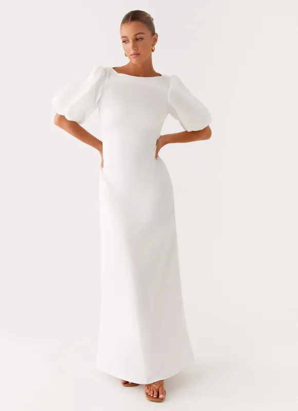 Judy Maxi Dress - White sold by Peppermayo