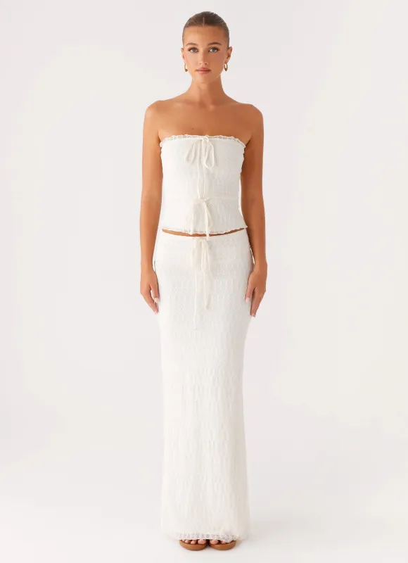 Blakely Maxi Skirt - Ivory sold by Peppermayo
