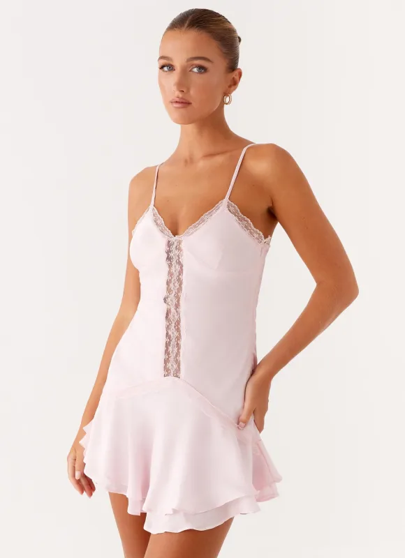 Roya Mini Dress - Pink sold by Peppermayo