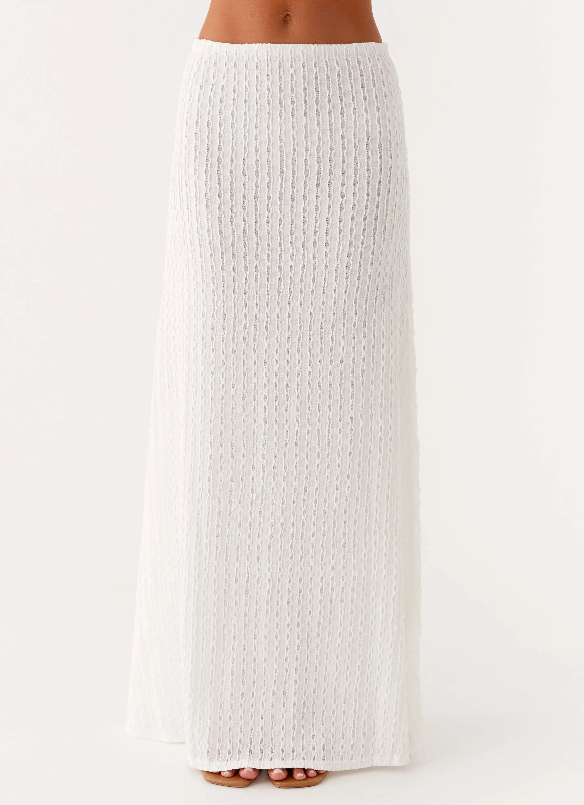 Clovelly Maxi Skirt - White sold by Peppermayo