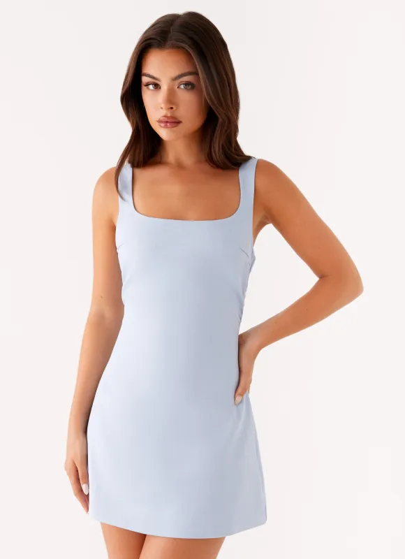 Caia Mini Dress - Blue sold by Peppermayo