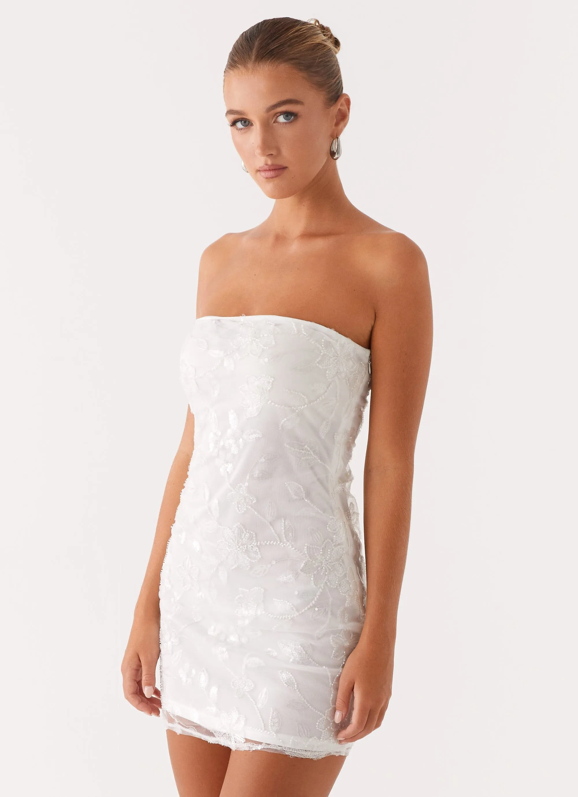 Moorey Beaded Mini Dress - White Silver sold by Peppermayo product image thumbnail 3