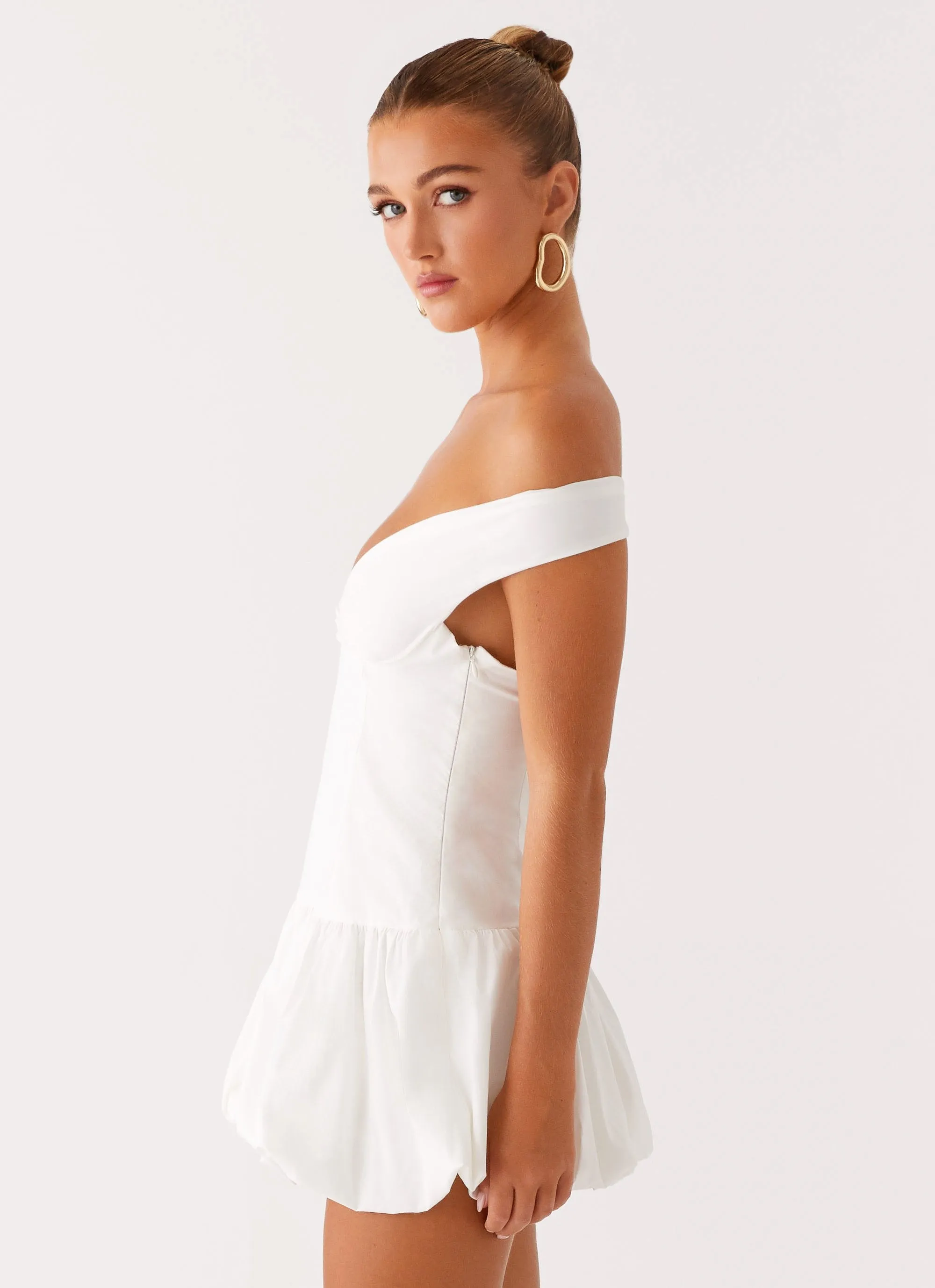 Endless Romance Off Shoulder Mini Dress - White sold by Peppermayo product image thumbnail 3