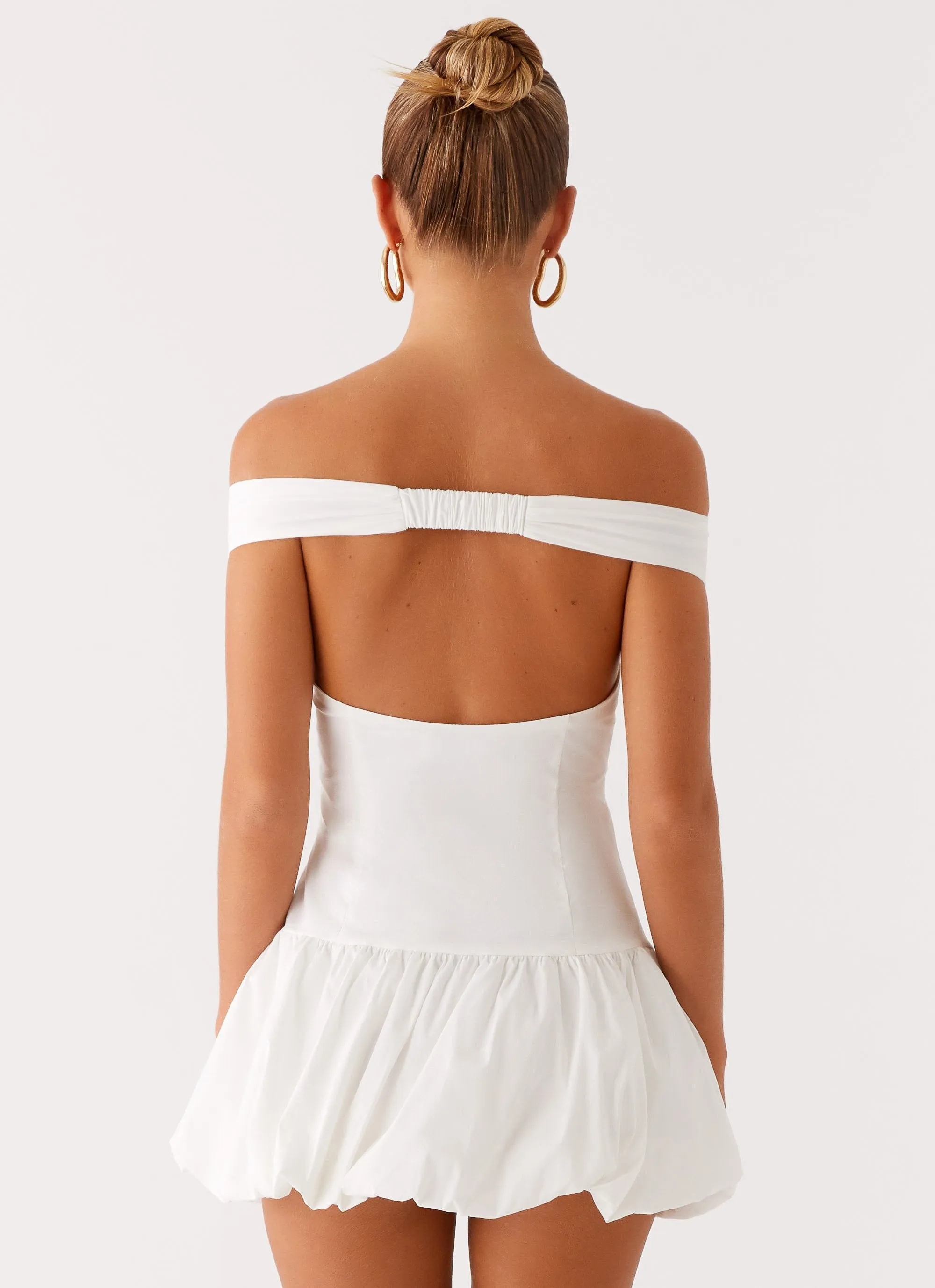 Endless Romance Off Shoulder Mini Dress - White sold by Peppermayo product image thumbnail 4