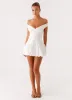 Endless Romance Off Shoulder Mini Dress - White sold by Peppermayo