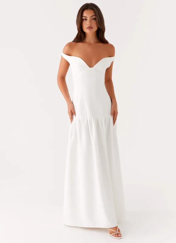 Basel Maxi Dress - White sold by Peppermayo