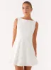 Emelie Mini Dress - White sold by Peppermayo