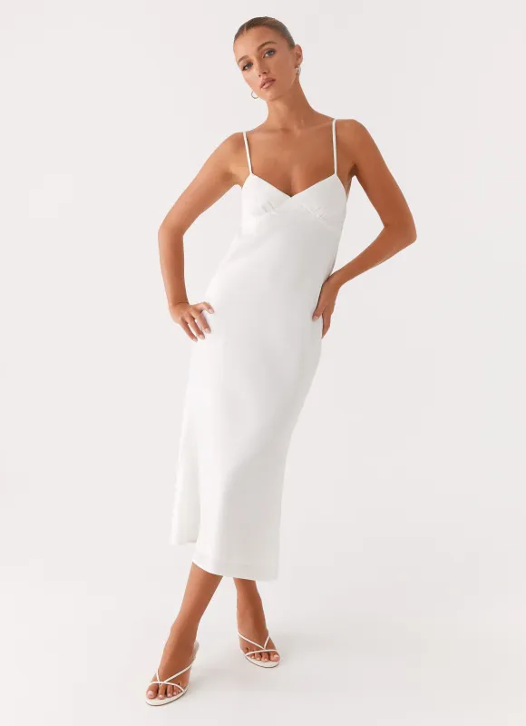 Bentley Midi Dress - White sold by Peppermayo