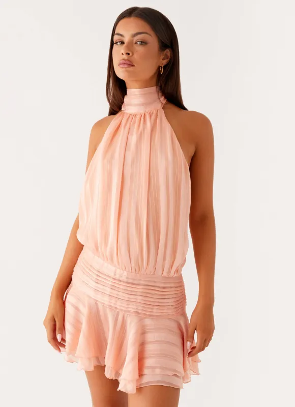 Willow Chiffon Mini Dress - Orange sold by Peppermayo