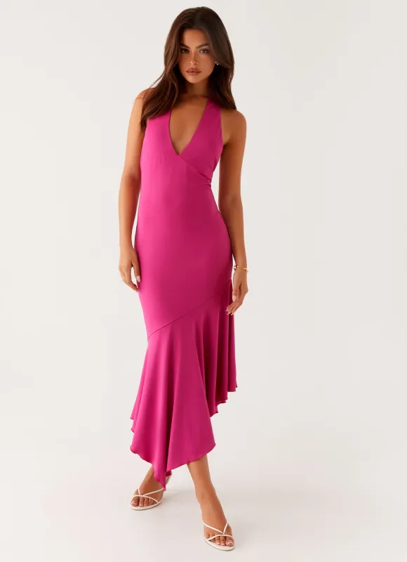 Perdita Midi Dress - Fuchsia sold by Peppermayo