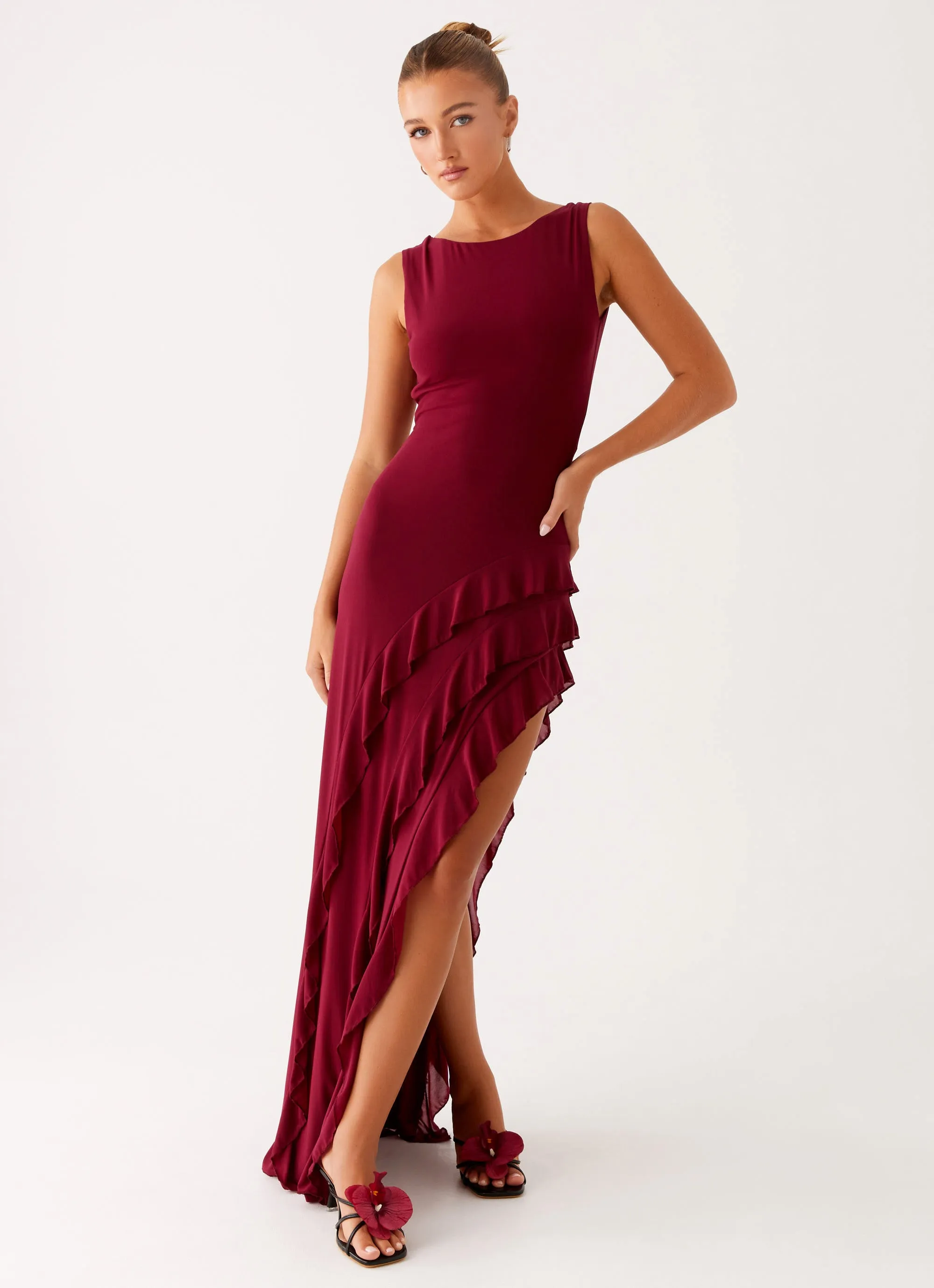 Hendrix Maxi Dress - Raspberry Wine sold by Peppermayo product image thumbnail 5