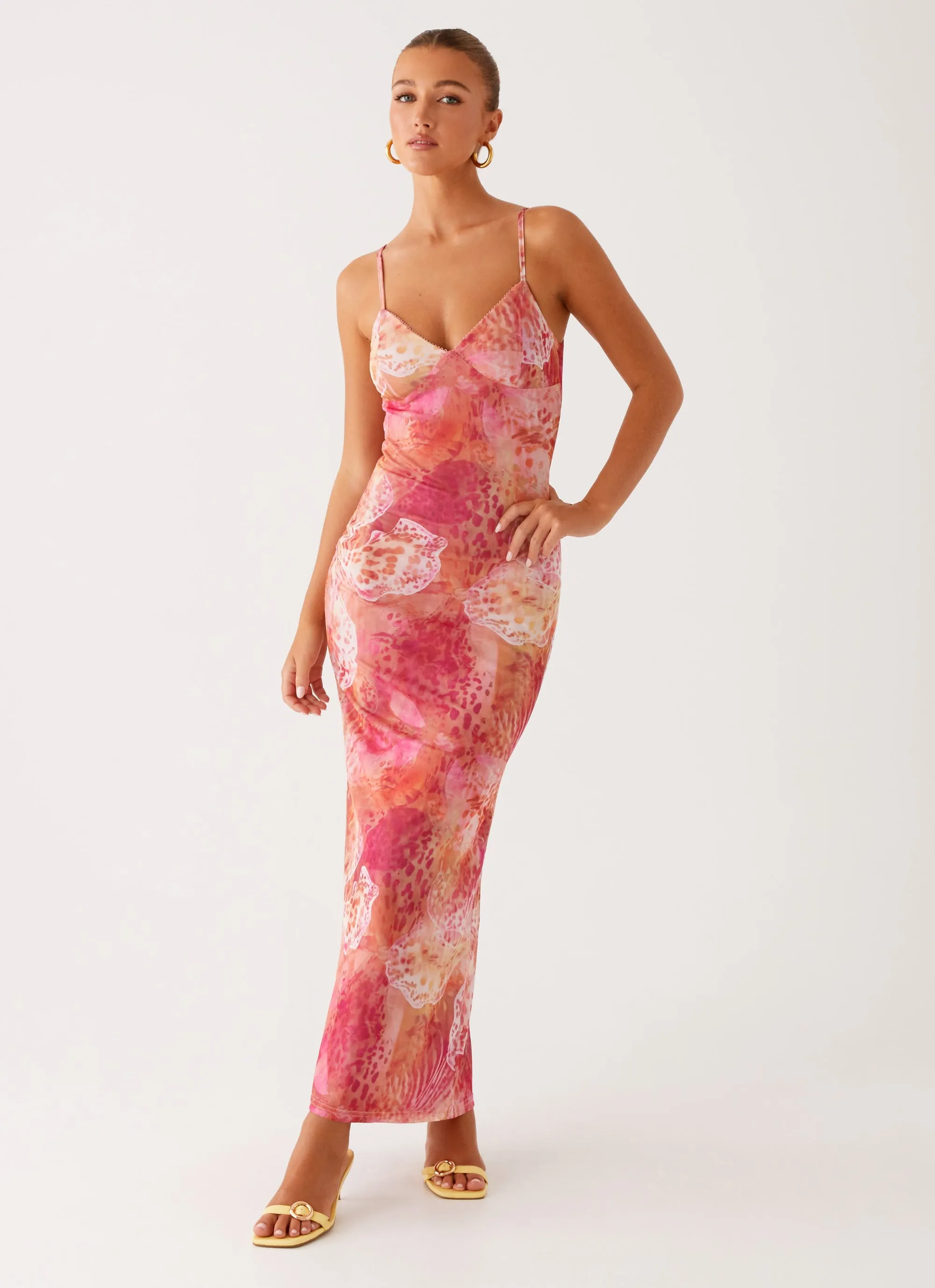 Kasey Midi Dress - Flamingo Fling sold by Peppermayo