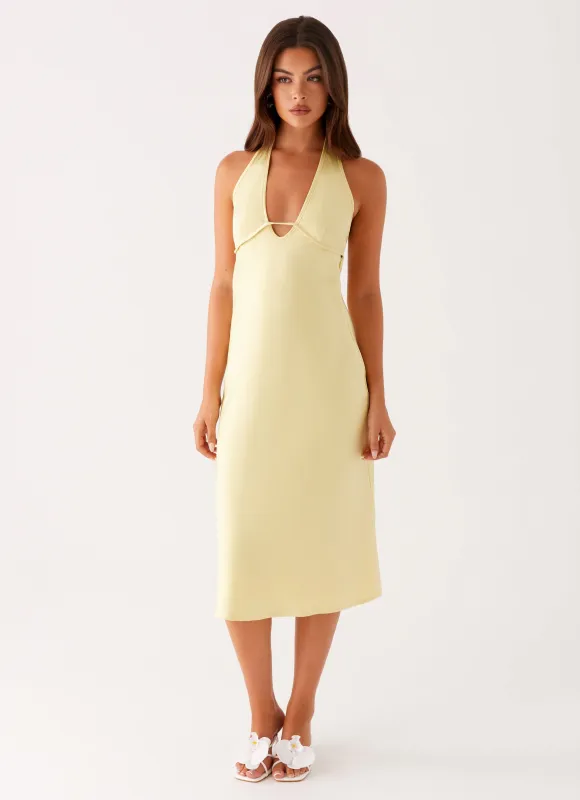 Davies Midi Dress - Yellow sold by Peppermayo