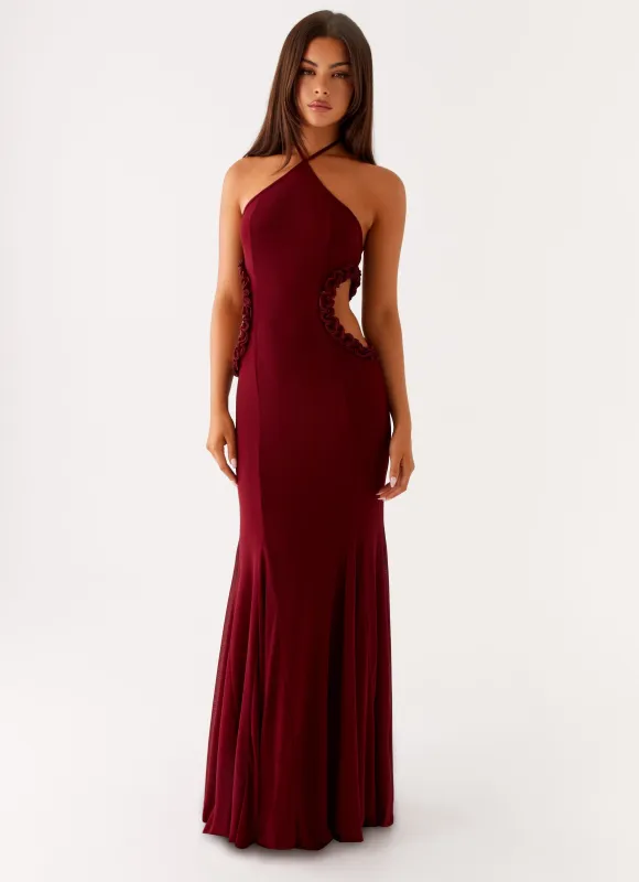 Jemima Maxi Dress - Raspberry Wine sold by Peppermayo