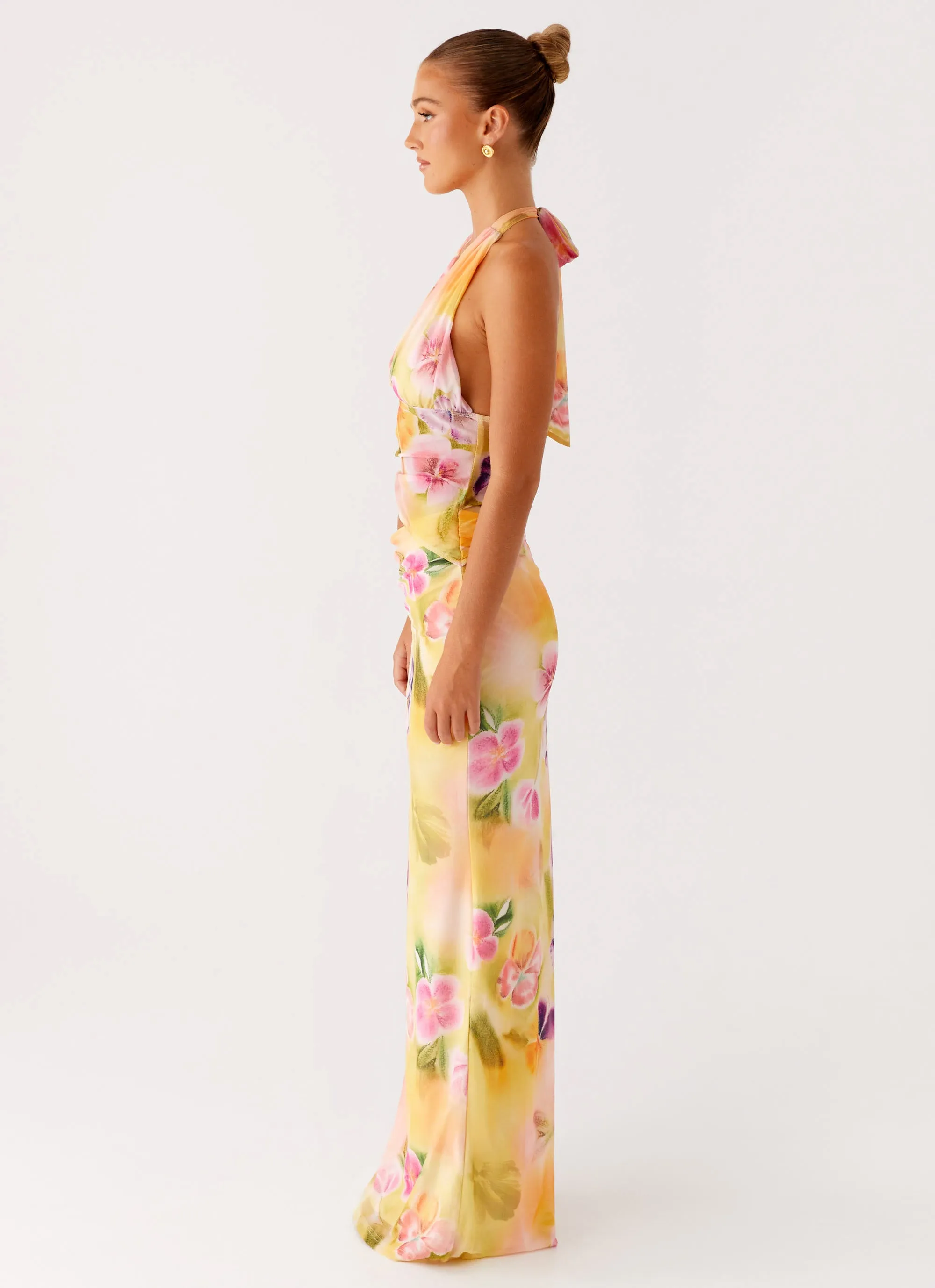 Main Act Halter Maxi Dress - Sunburst Floral sold by Peppermayo product image thumbnail 3