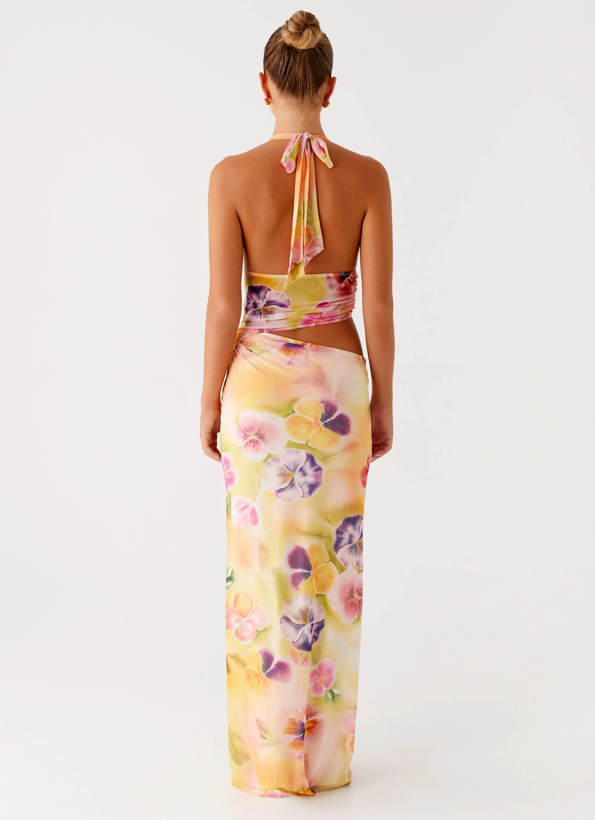 Main Act Halter Maxi Dress - Sunburst Floral sold by Peppermayo product image thumbnail 4