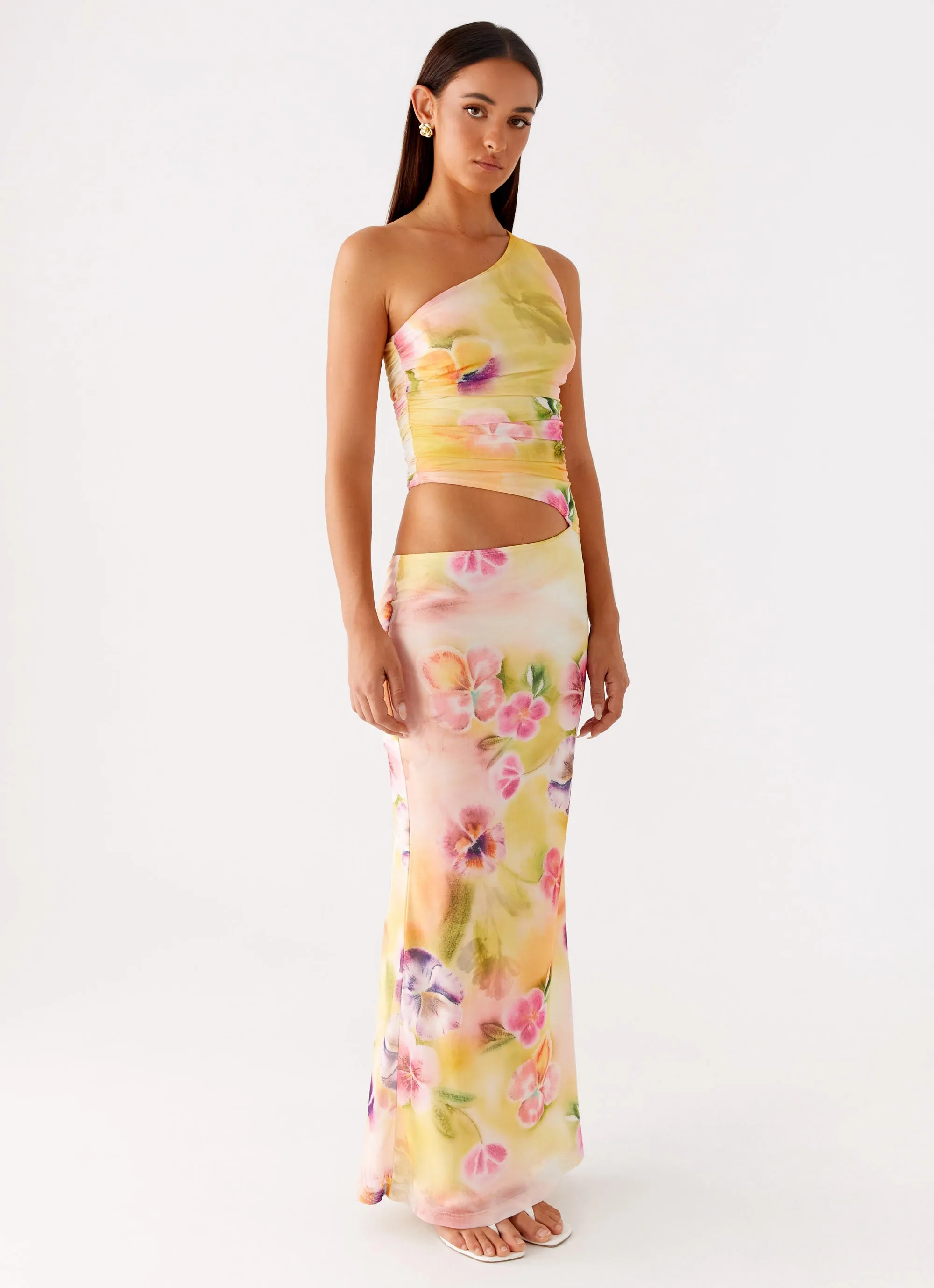 Seranella One Shoulder Maxi Dress - Sunburst Floral sold by Peppermayo product image thumbnail 5