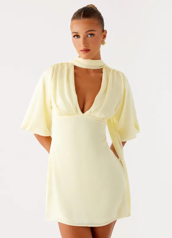Mary Mini Dress - Yellow sold by Peppermayo