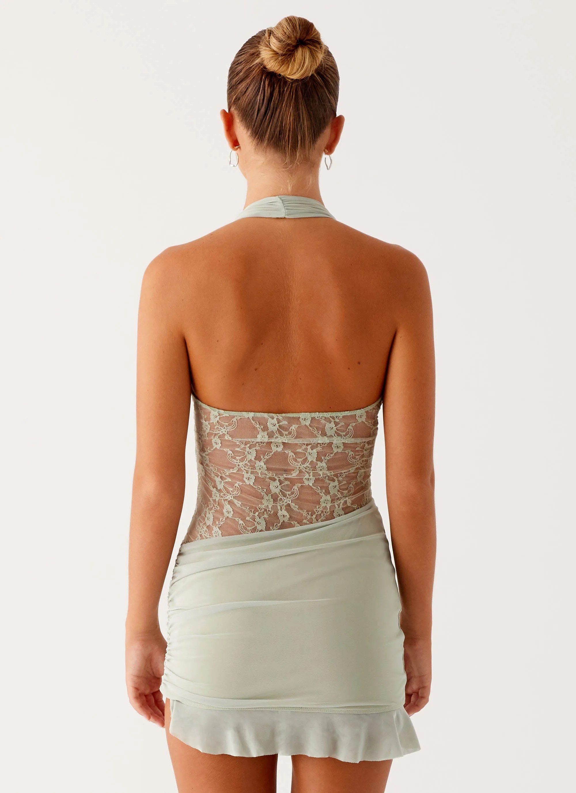 Tate Mesh Mini Dress - Sage sold by Peppermayo product image thumbnail 5