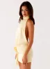 Birdie Halterneck Mini Dress - Yellow sold by Peppermayo