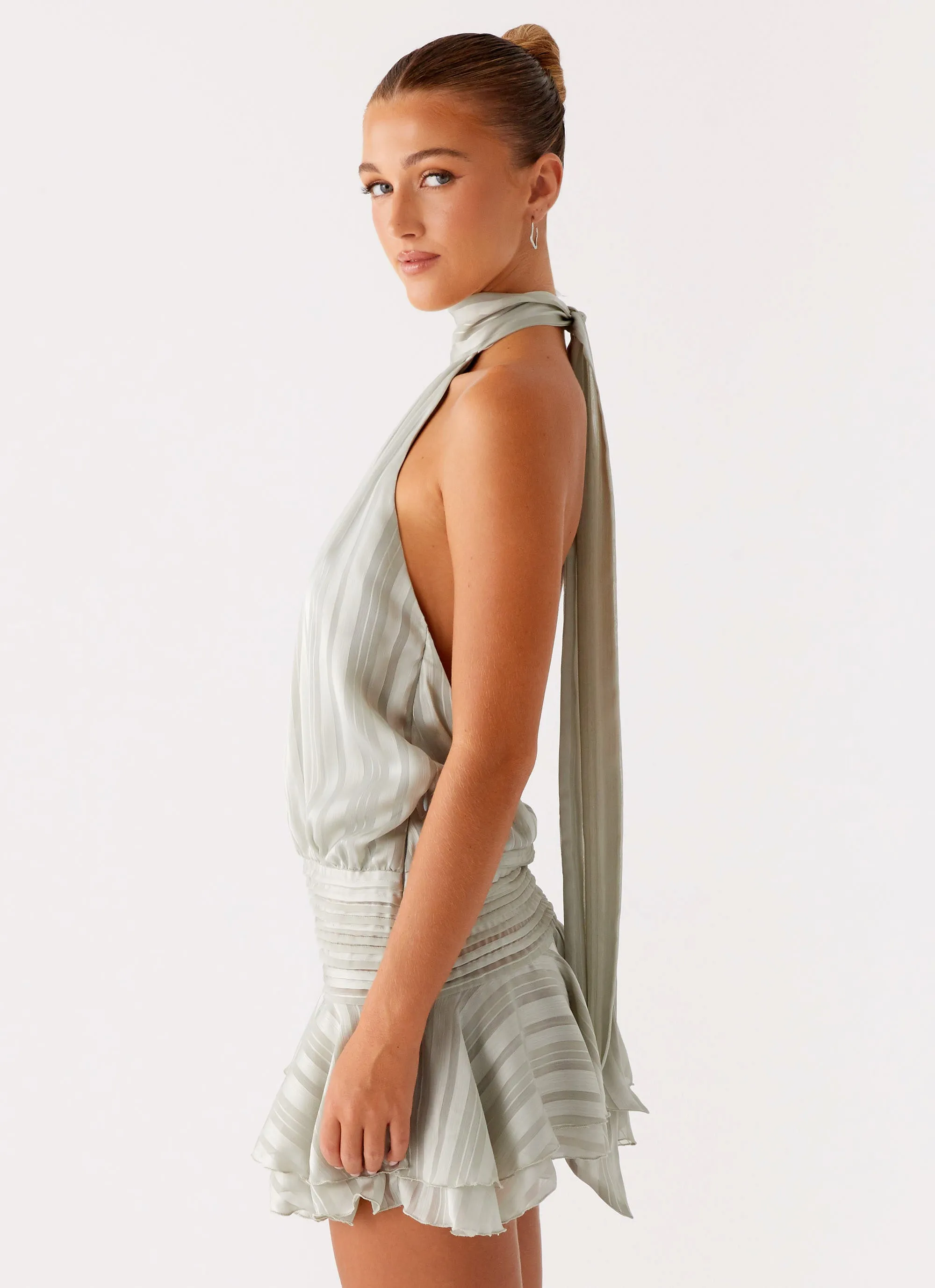 Willow Chiffon Mini Dress - Green sold by Peppermayo product image thumbnail 4