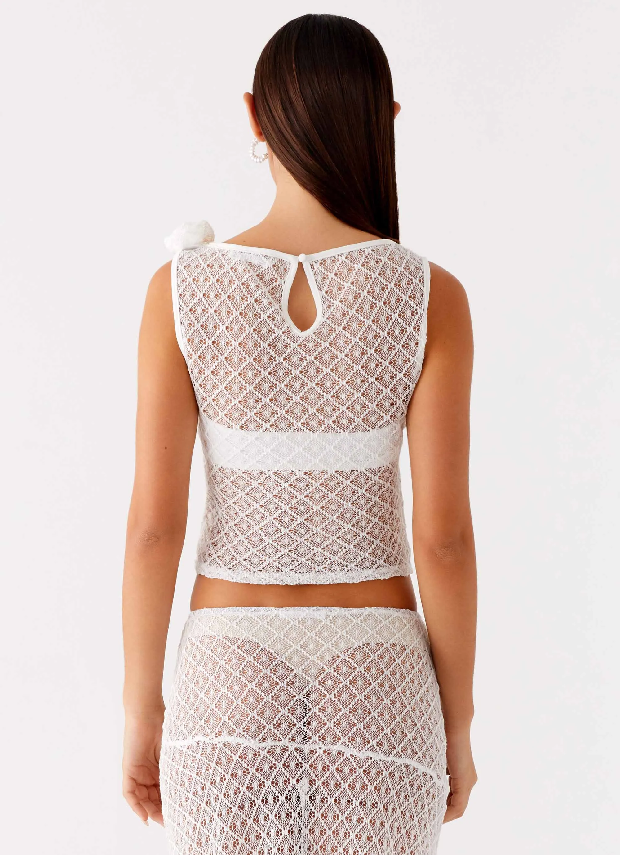 Velli Crochet Top - White sold by Peppermayo product image thumbnail 4