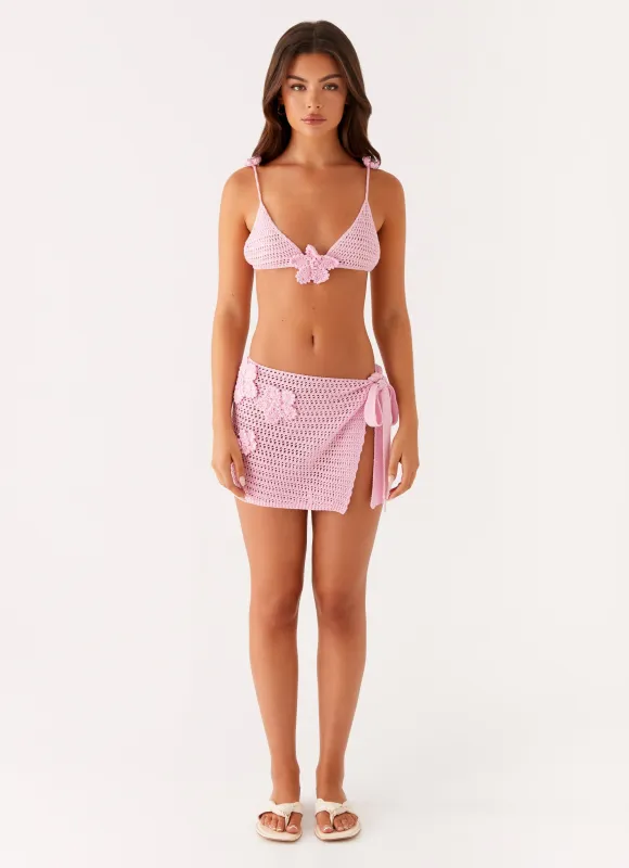 Palazzo Crochet Wrap Skirt - Pink sold by Peppermayo