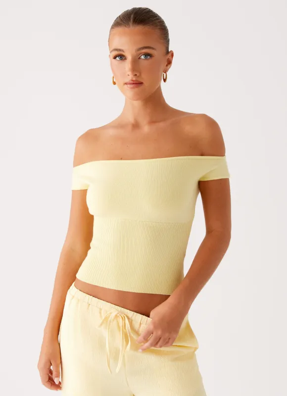 Coleman Knit Top - Yellow sold by Peppermayo