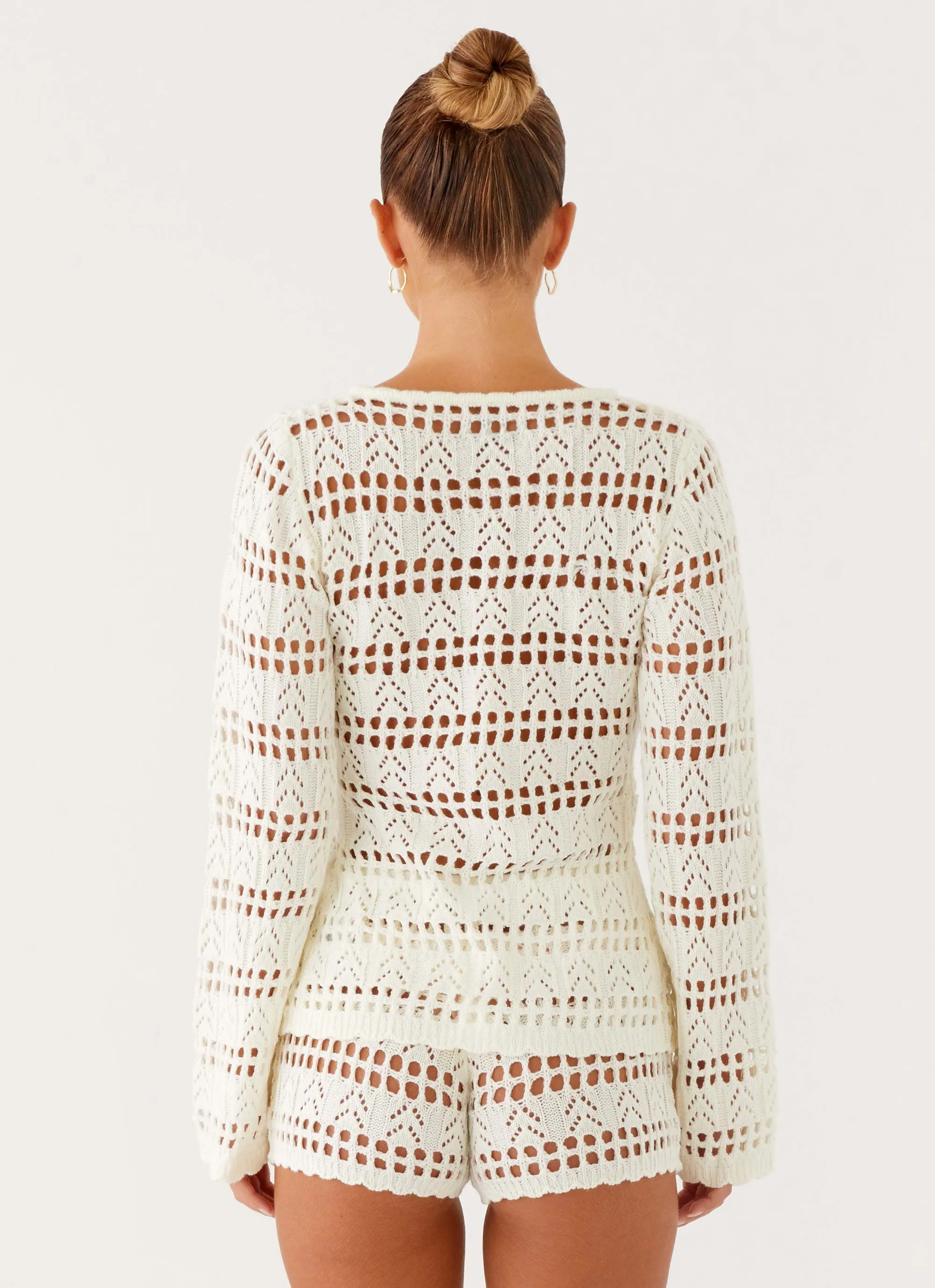Baylock Crochet Long Sleeve Top - White sold by Peppermayo product image thumbnail 3