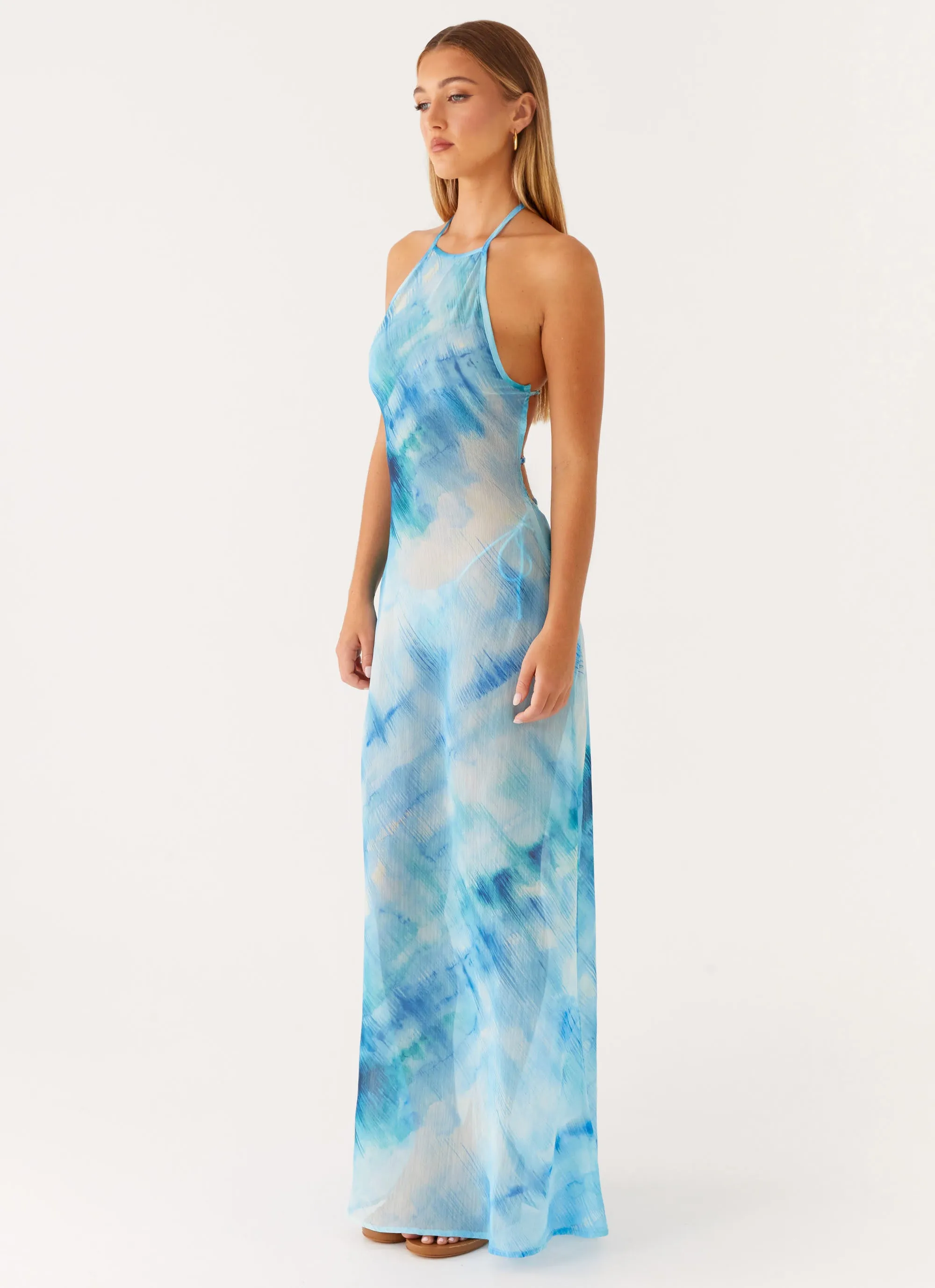 Sandra Maxi Dress - Blue Tie Dye sold by Peppermayo product image thumbnail 4