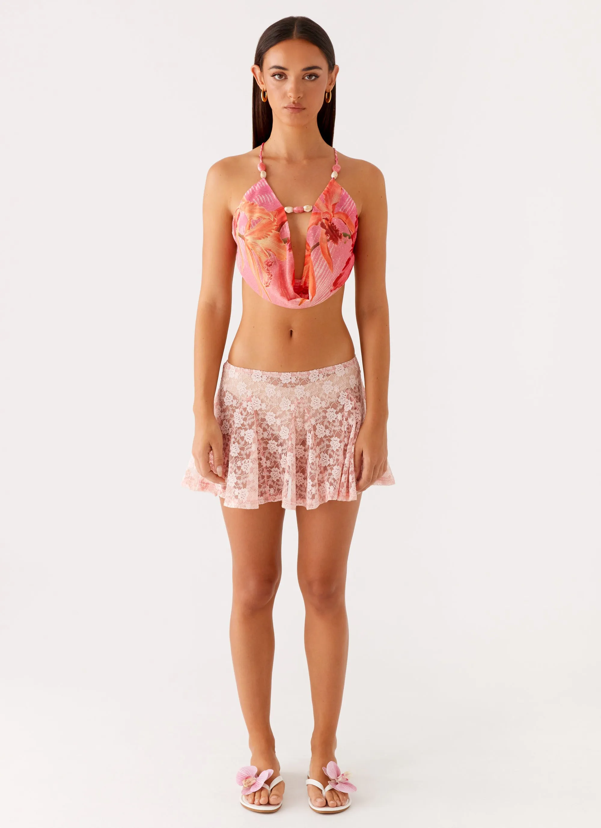 Bobbi Cowl Neck Top - Tropical Pink Print sold by Peppermayo product image thumbnail 2