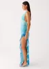 Moraya Halterneck Maxi Dress - Blue Gradient sold by Peppermayo