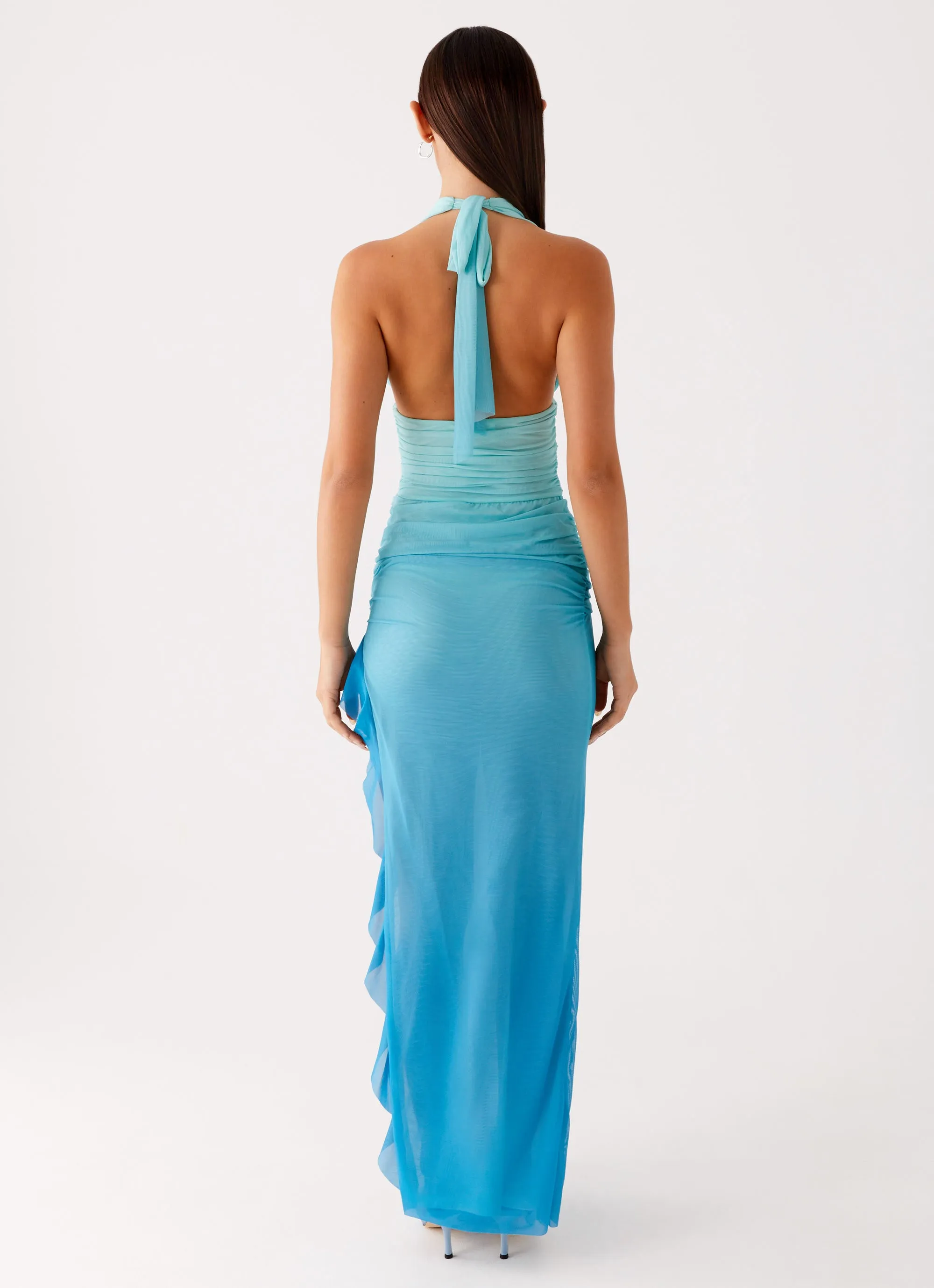 Moraya Halterneck Maxi Dress - Blue Gradient sold by Peppermayo product image thumbnail 5