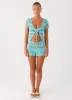 Kristelle Crochet Top - Turquoise sold by Peppermayo